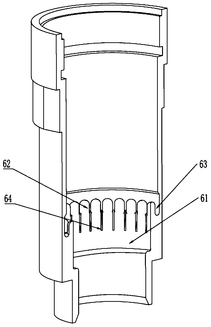 A sealing assembly with a comb-tooth stopper for a soft core-taking bag