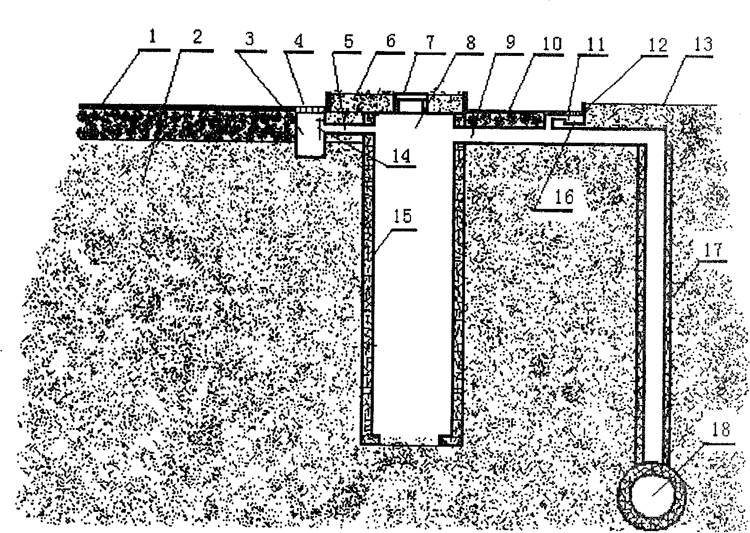 City rainwater osmotic sewerage installation