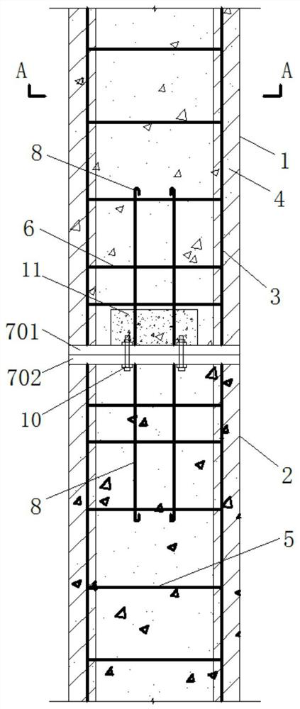 Prefabricated steel-encased concrete spliced column and construction process