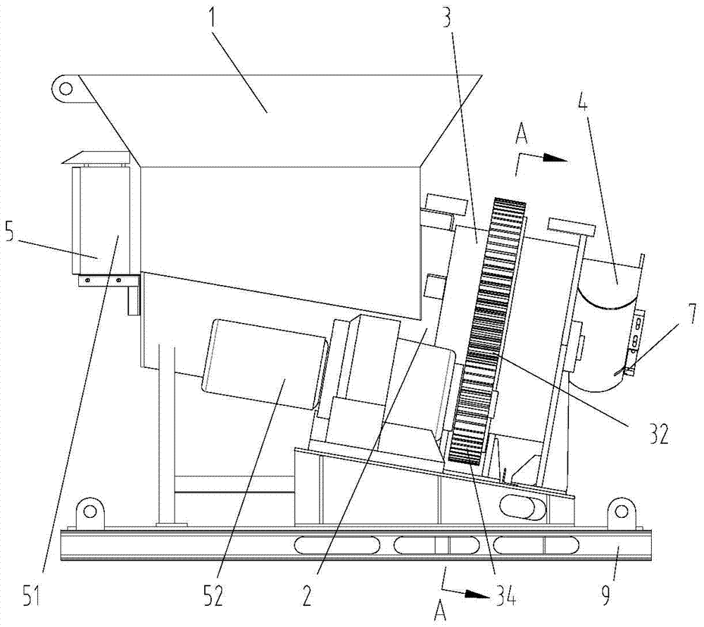 A gear rotary ball adding machine