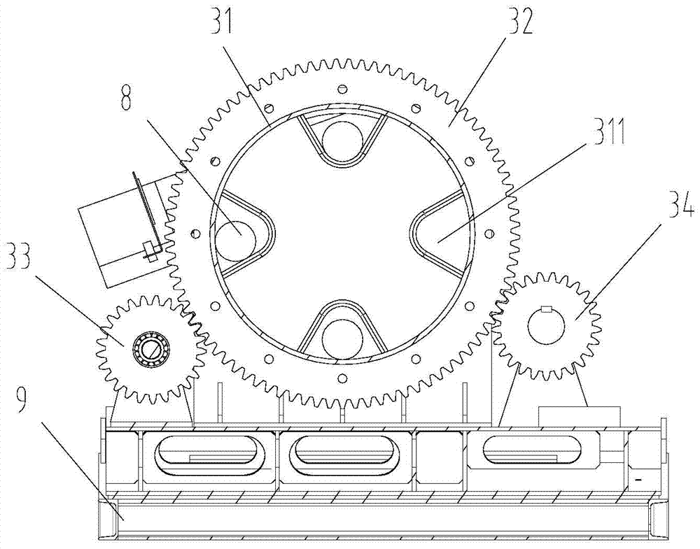 A gear rotary ball adding machine