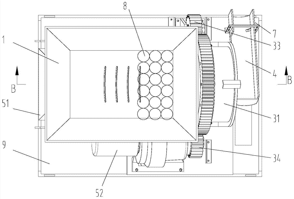 A gear rotary ball adding machine