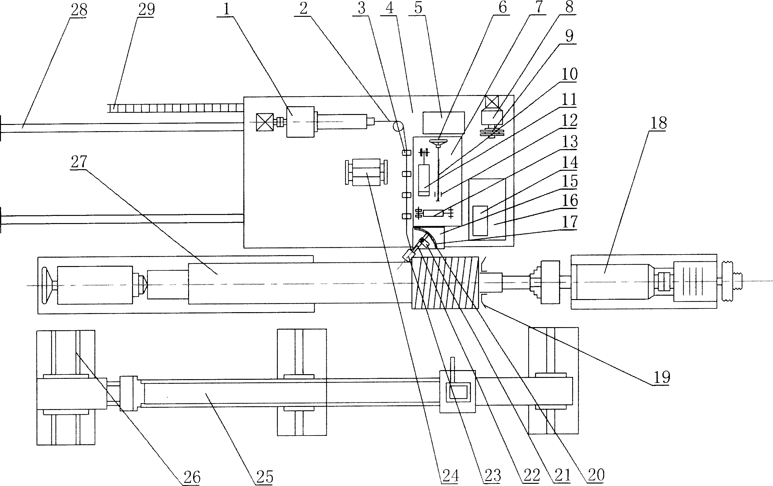 Combined vertical wiring rubber-lined roller device and rubber-lining method