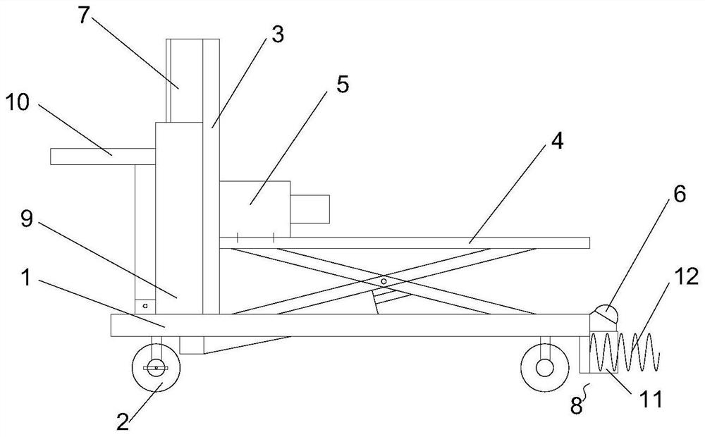 Hydraulic platform vehicle for installing instrument in limited space and installation method