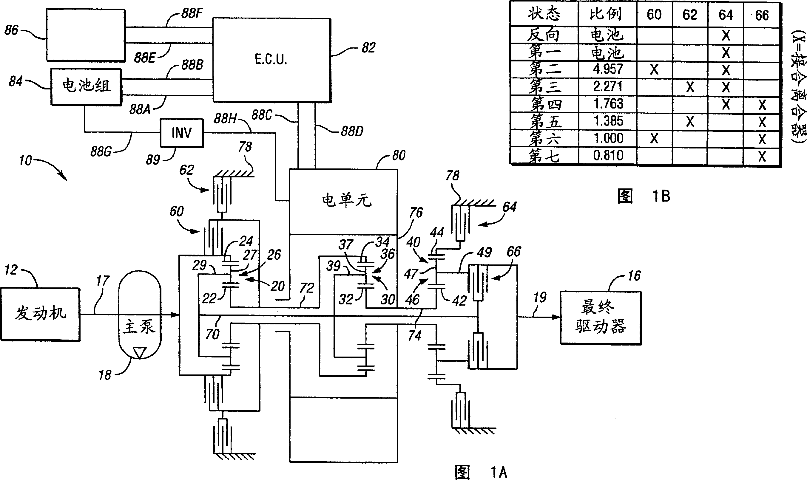 Parallel hybrid transmission having a single motor/generator