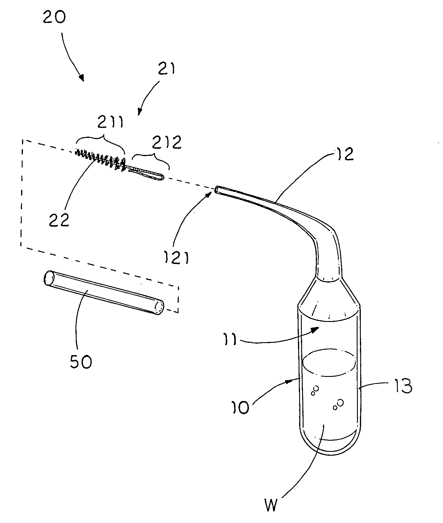 Interproximal squirt brush