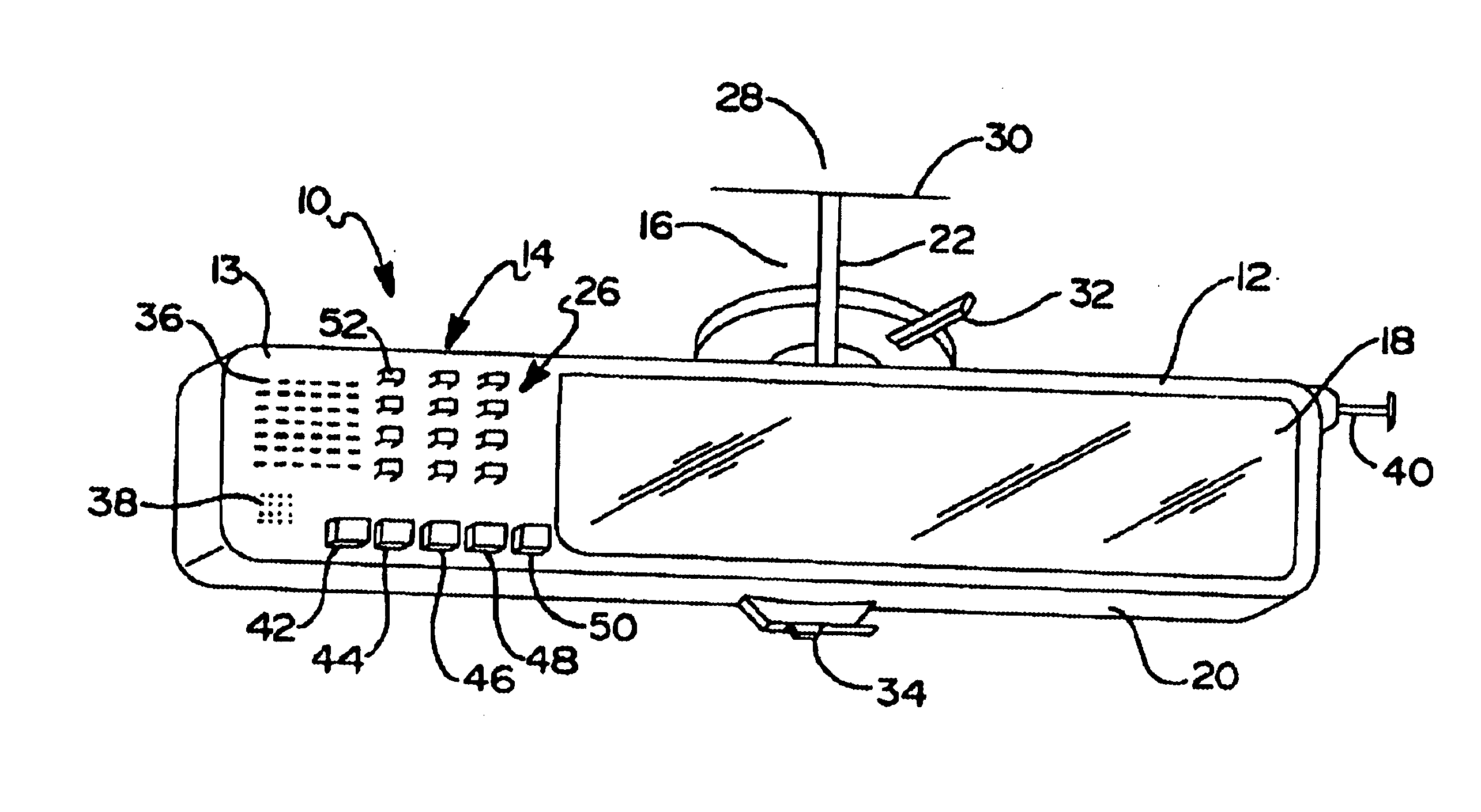 Combined rear view mirror and telephone