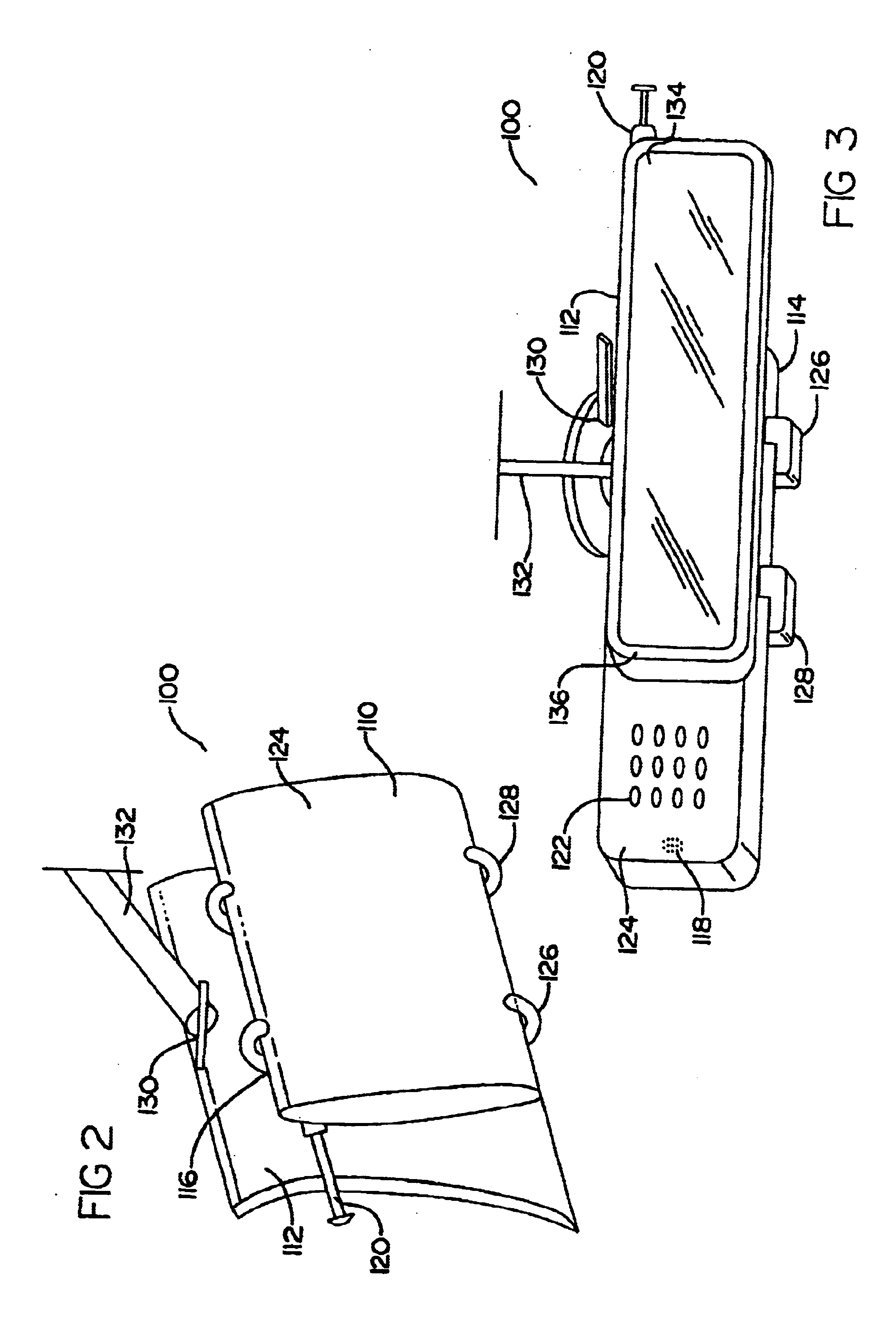 Combined rear view mirror and telephone