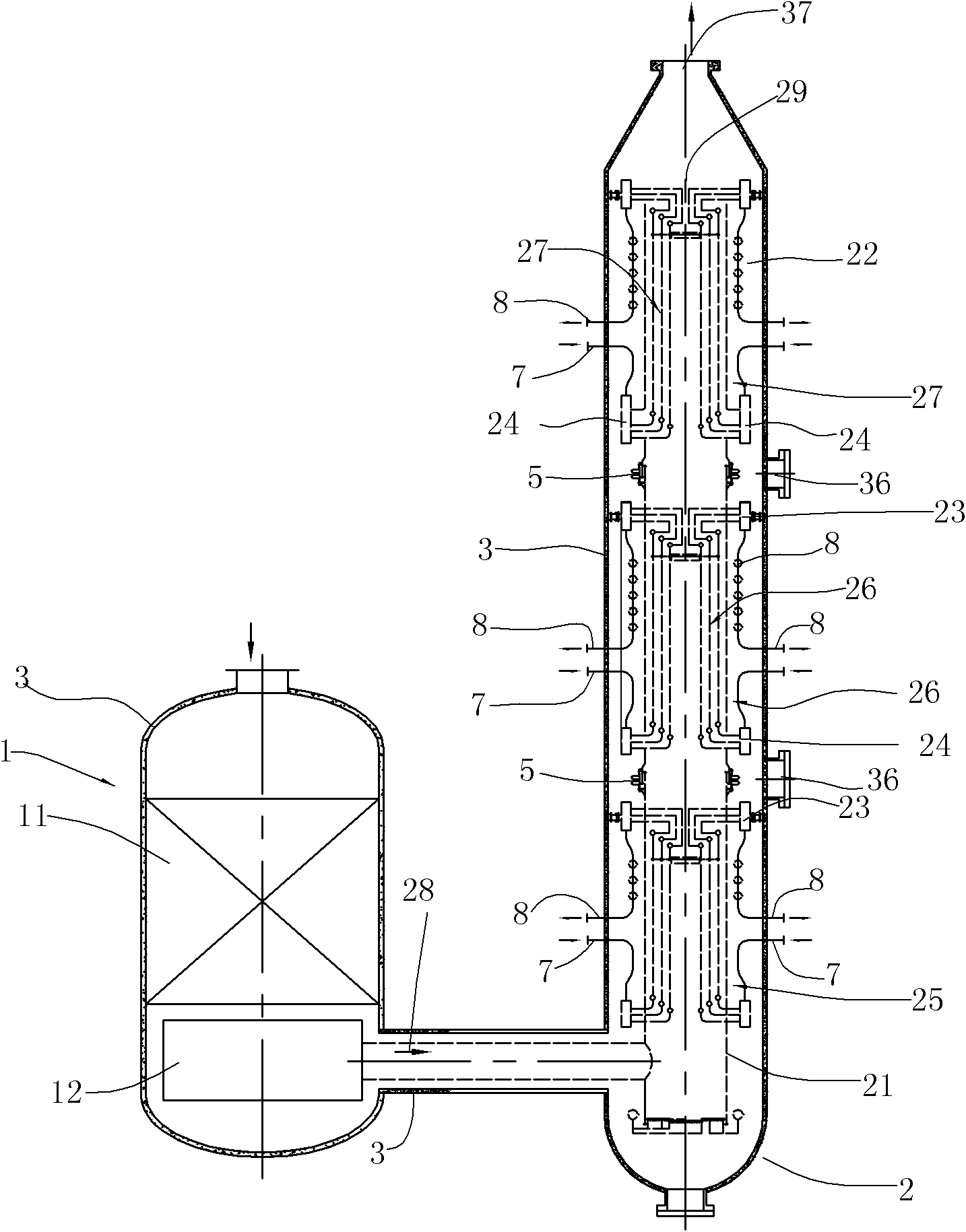 High temperature methanation device