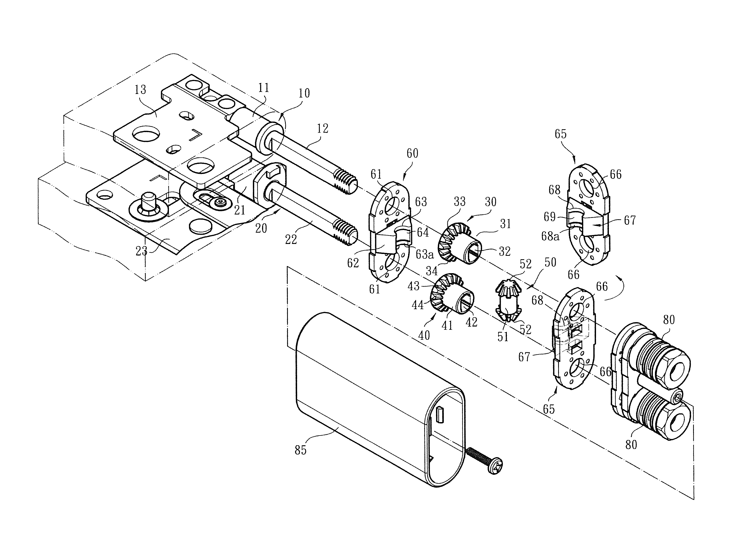 Dual-shaft synchronous transmission fixing device