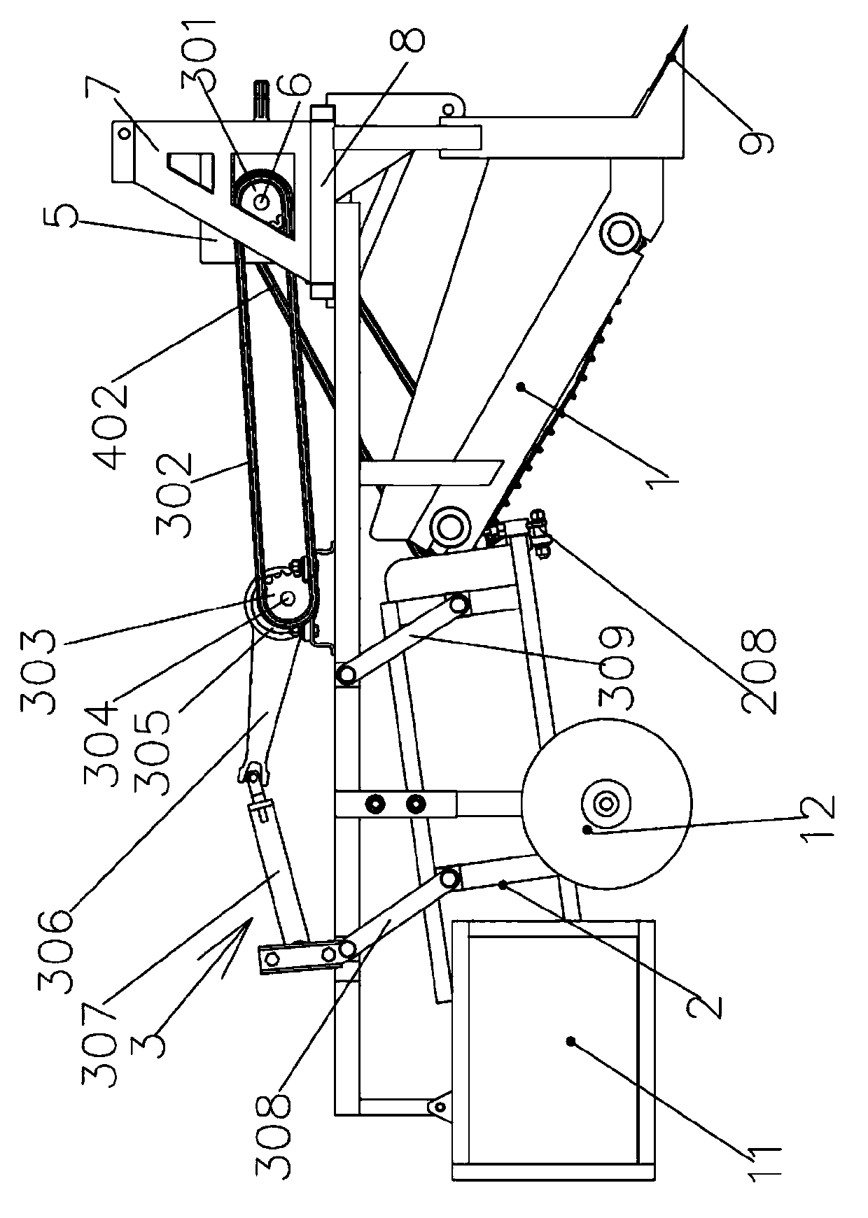 Rod chain and side backward inclined vibrating screen combined residual film recovery machine