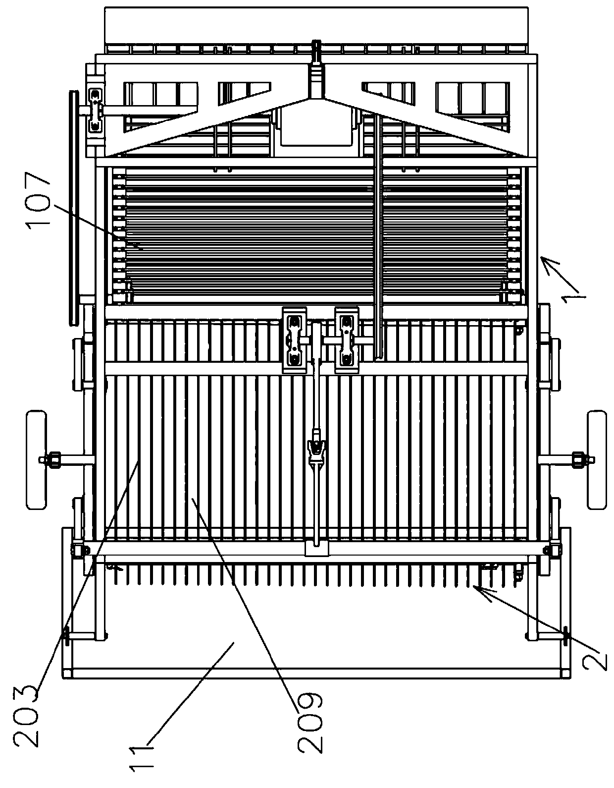 Rod chain and side backward inclined vibrating screen combined residual film recovery machine