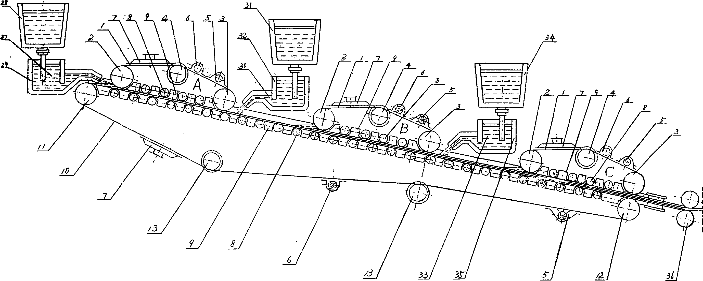 Method and device for producing different metal material composite plate and strip