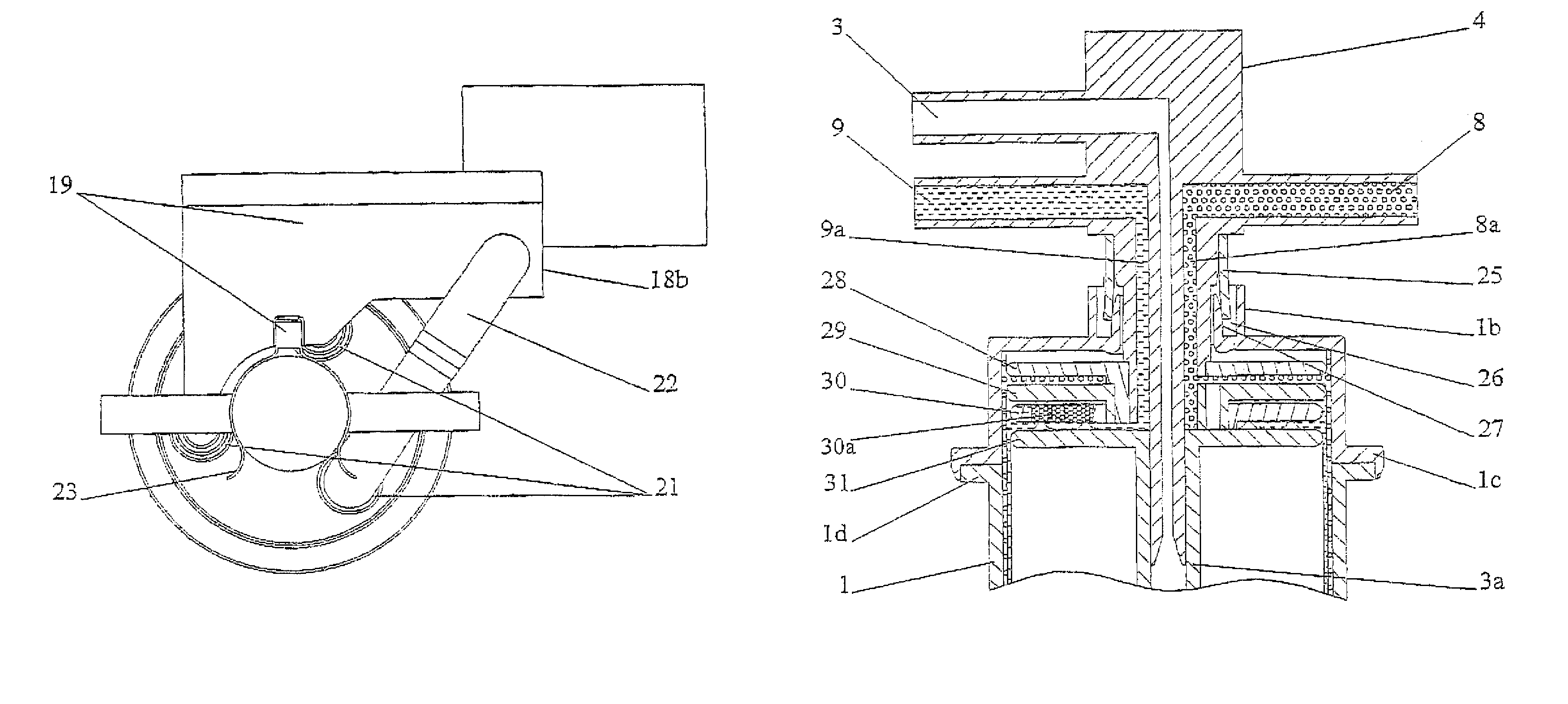 Disposable device for the continuous centrifugal separation of a physiological fluid