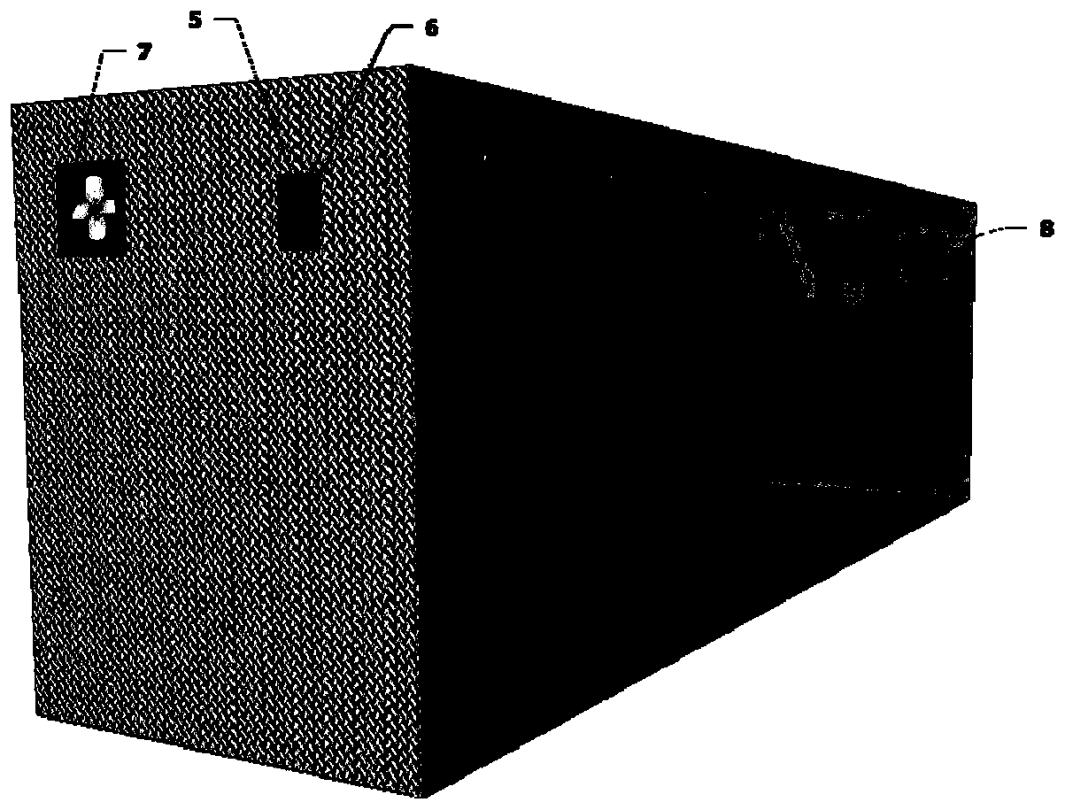 Fire extinguishment system and method in fabrication bin of electrochemical energy storage station based on gas extinguishment and mechanical ventilation and heat dissipation