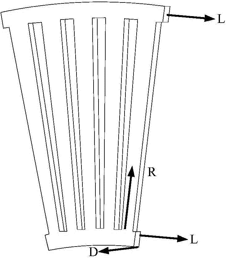 Shrinkage factor design method of precision casting die for multiple-guide vane groups