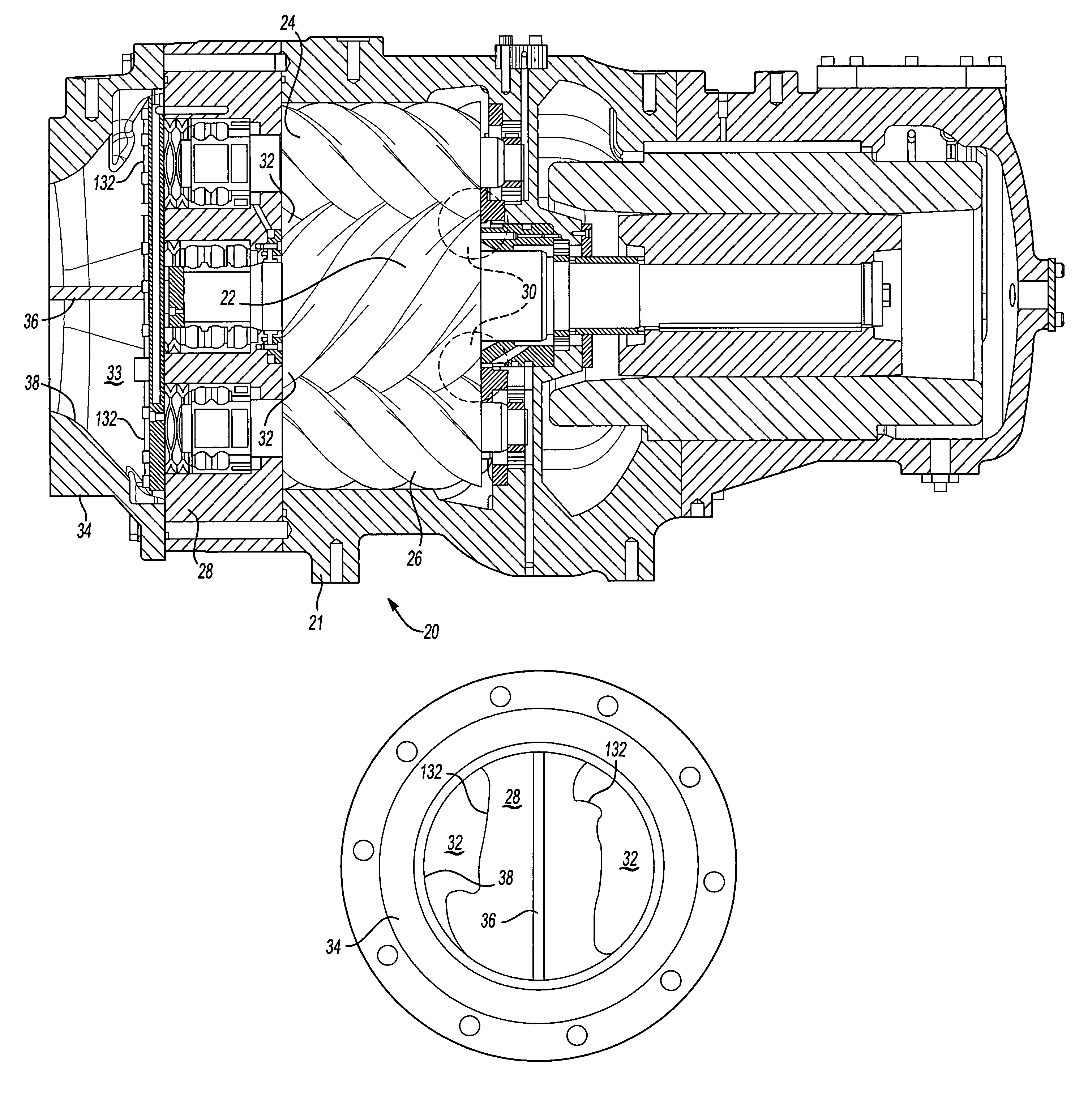 Compressor discharge chamber with baffle plate