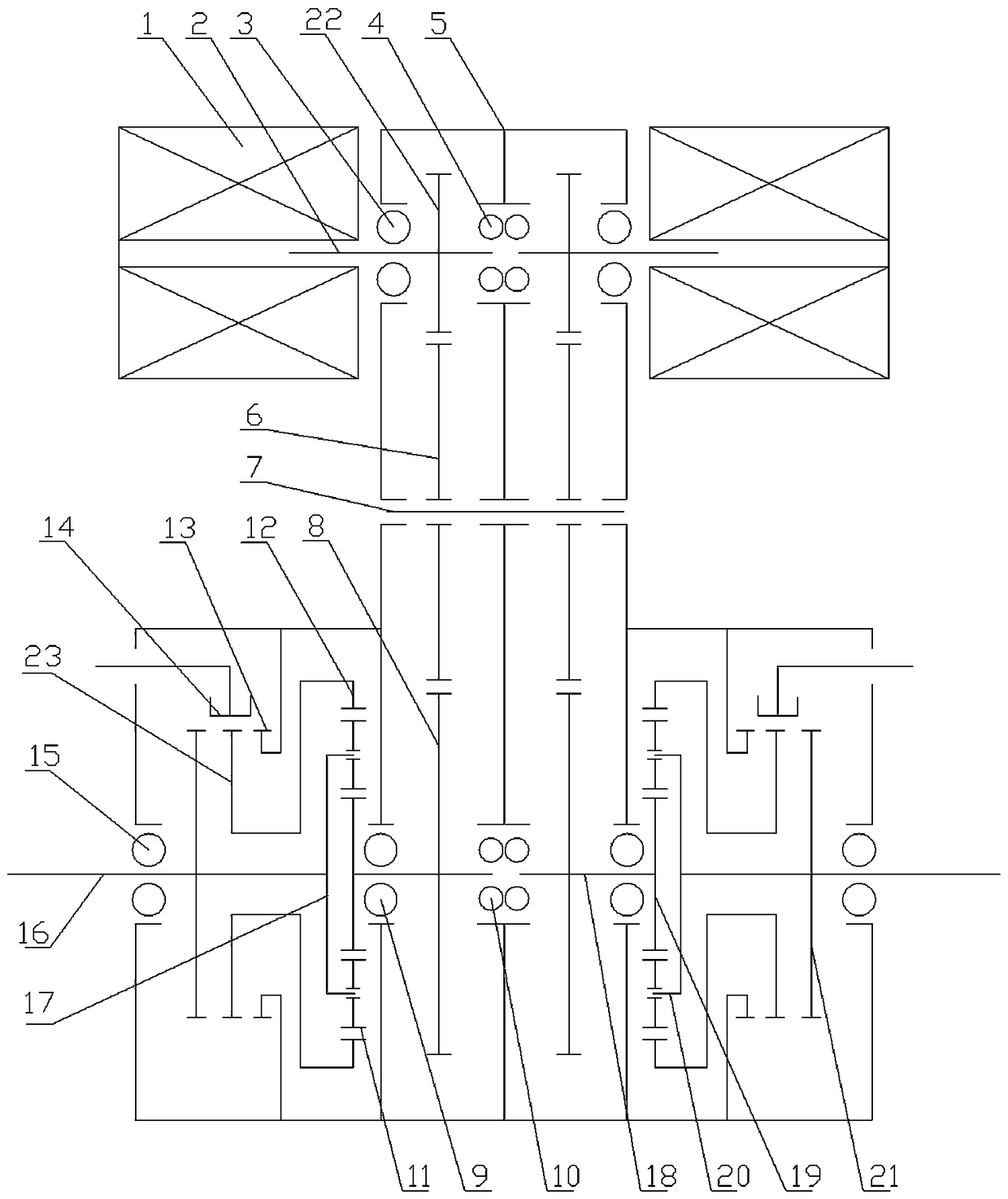 Double-input and double-output wheel-sided transmission assembly