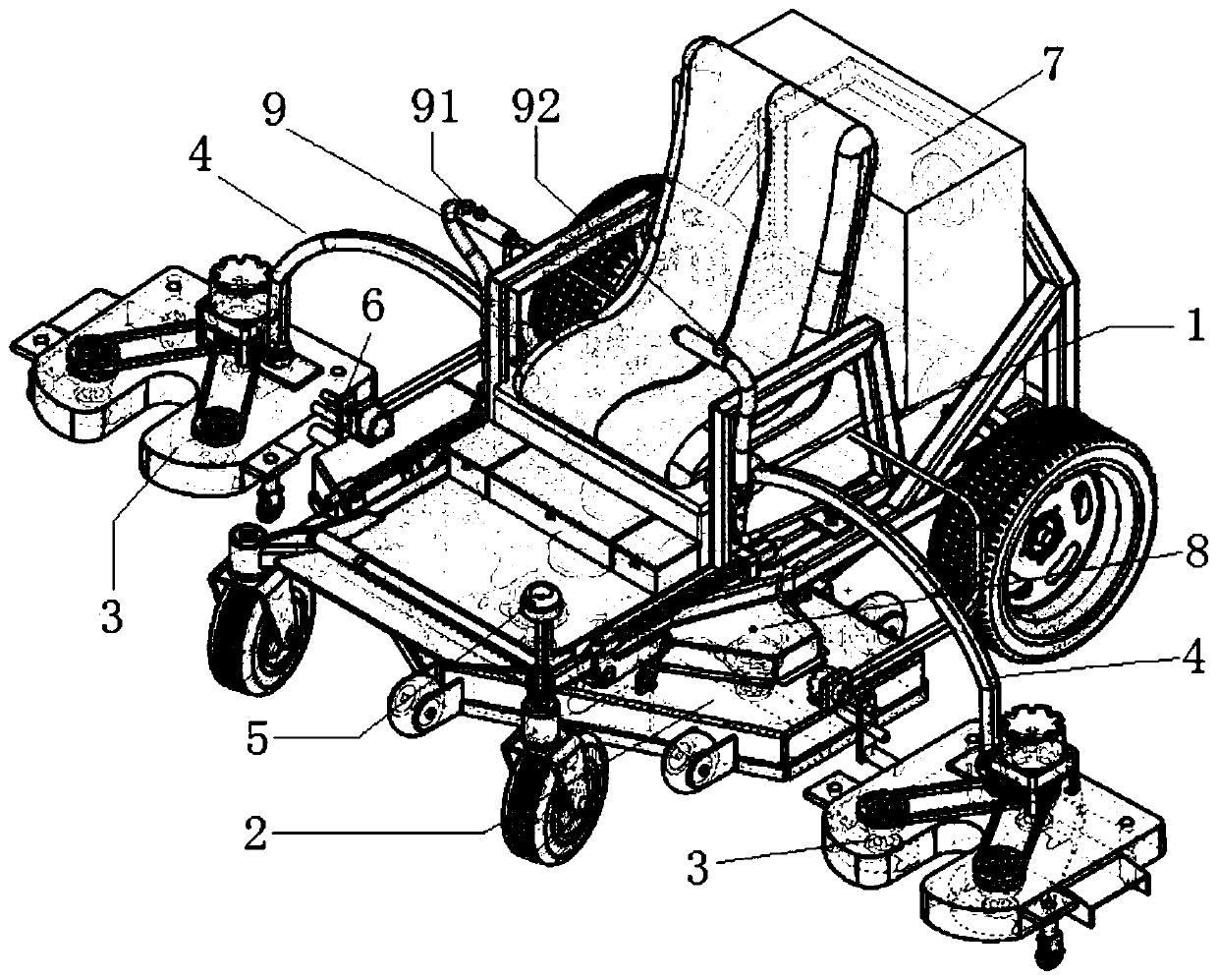 Mower with omnidirectional mowing cutter heads