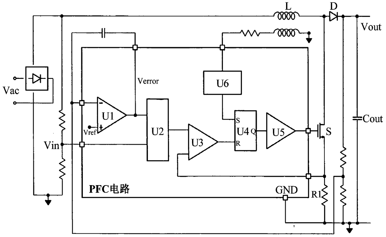 Power factor correction circuit, multiplier and voltage feedforward circuit