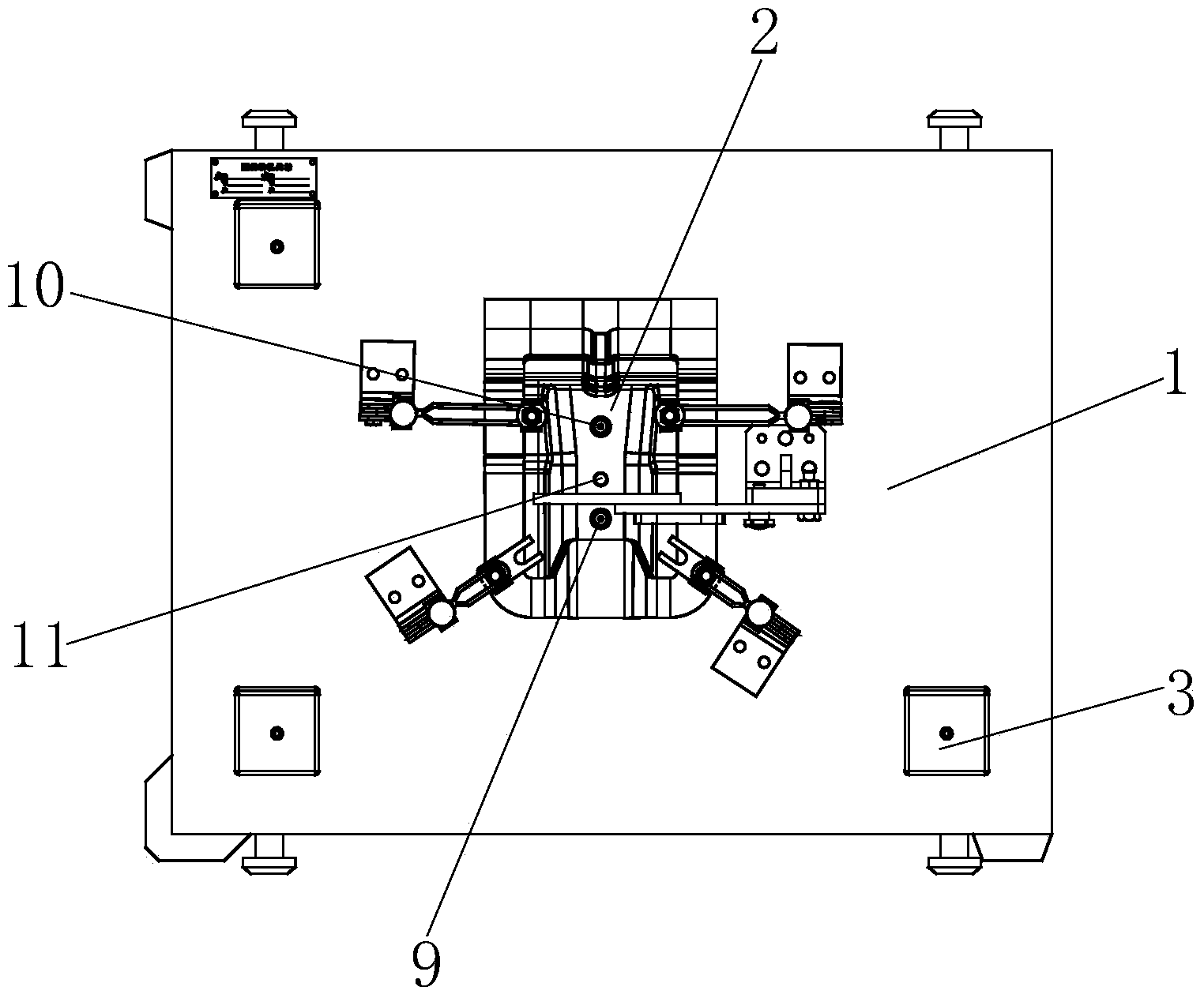 Test tool for upper crossbeam connecting plate at back of automotive floor