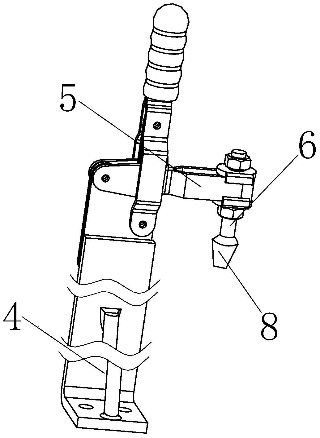 Test tool for upper crossbeam connecting plate at back of automotive floor