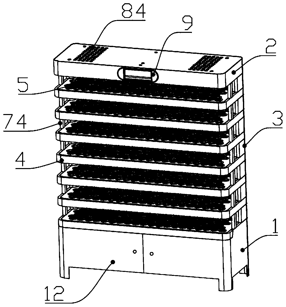 Three-dimensional intelligent seedling-raising machine