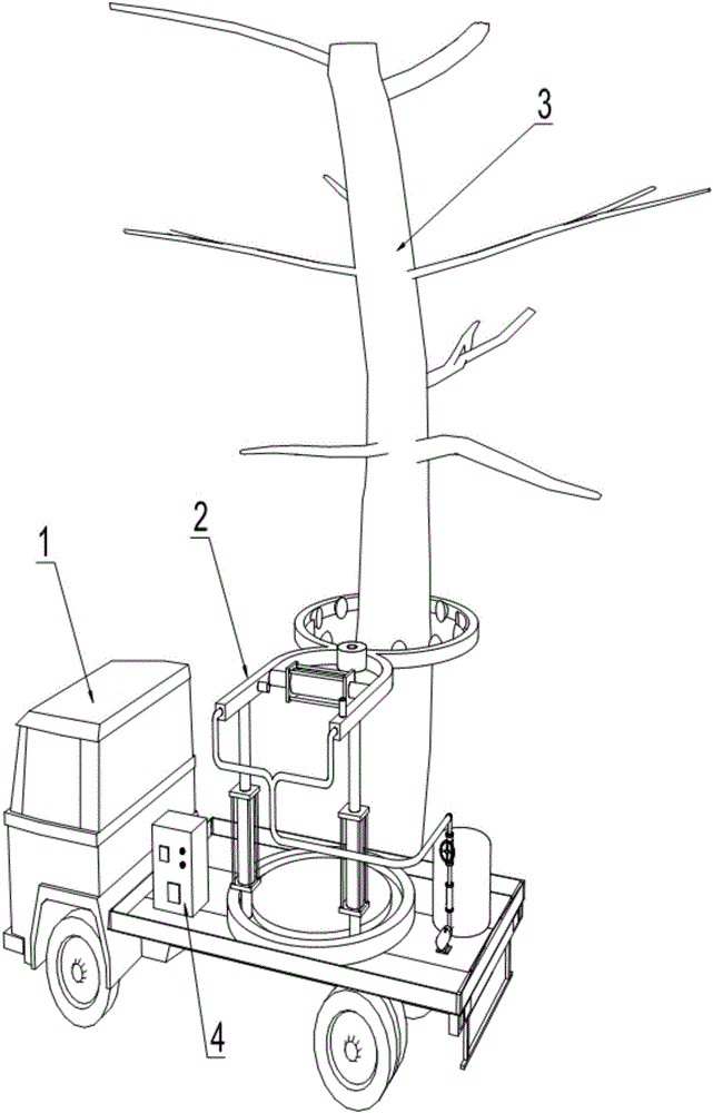 Vehicle-mounted diagnosis and treatment equipment for endangered plant Cercidiphyllum japonicum and working method of vehicle-mounted diagnosis and treatment equipment