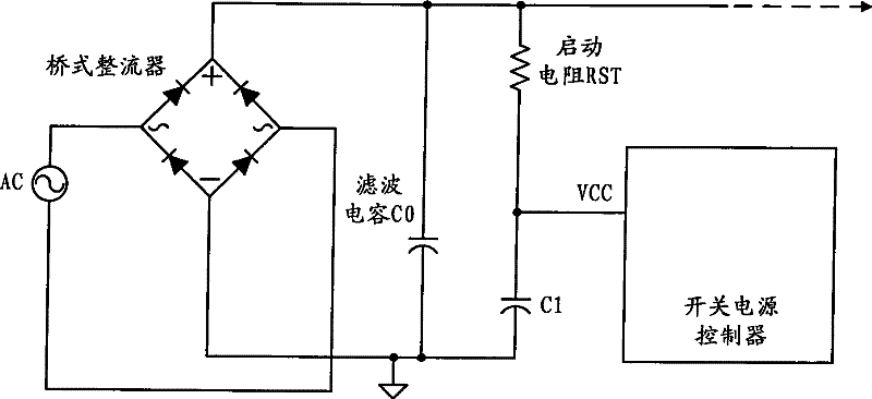 Secondary startup control circuit and switching power supply