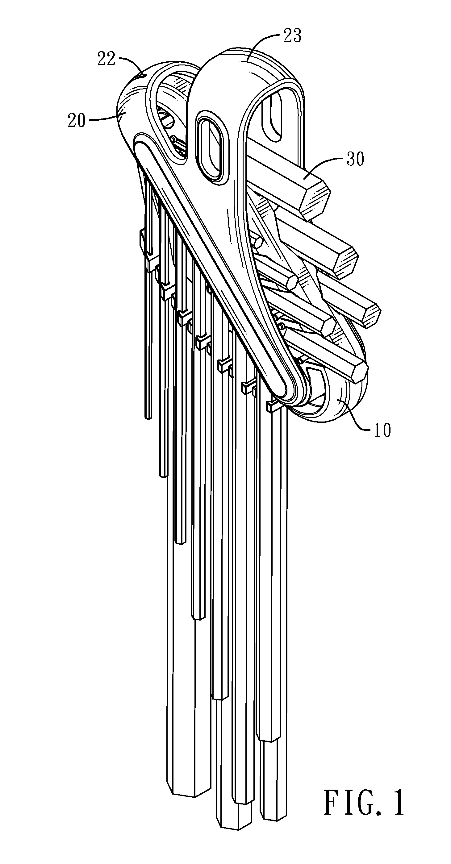 Hexagonal wrench holding assembly