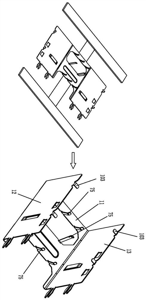 Double-layer DP connector and manufacturing process thereof[