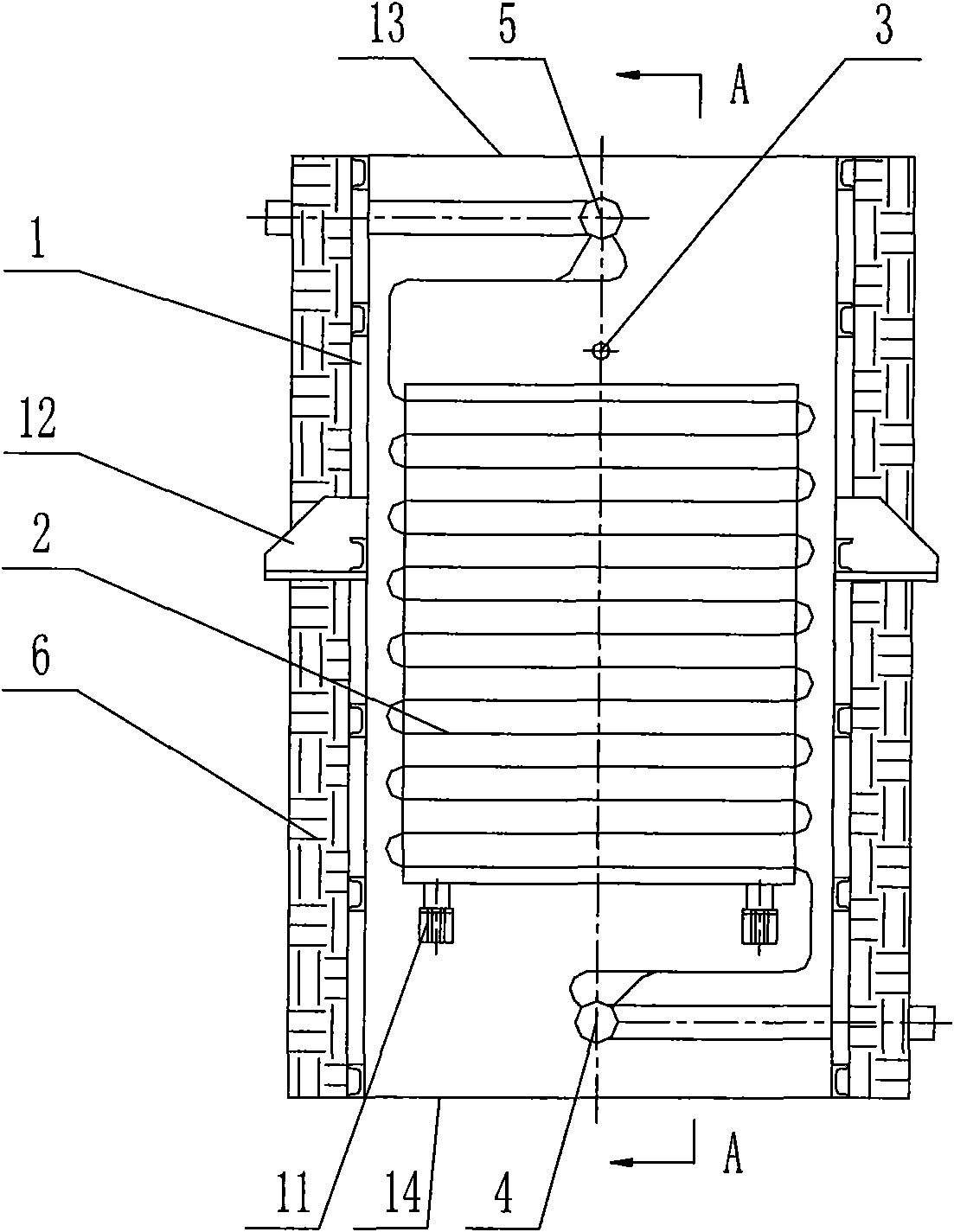 Waste heat recovery device for industrial furnace waste gas or coal gas