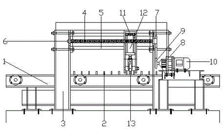 Automatic sizing device of aluminum bar sawing machine