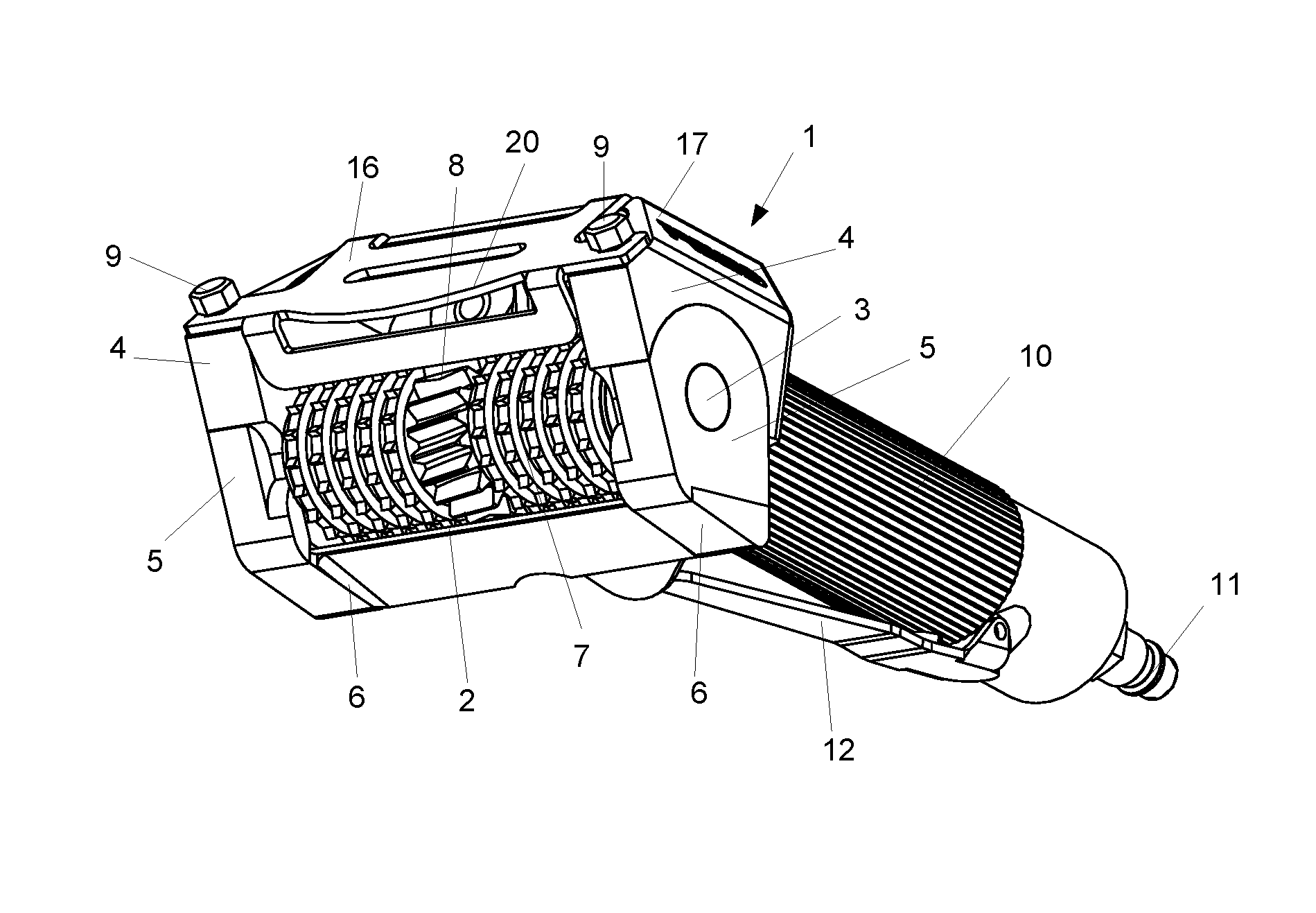 Handheld skinning device with a simple blade replacement