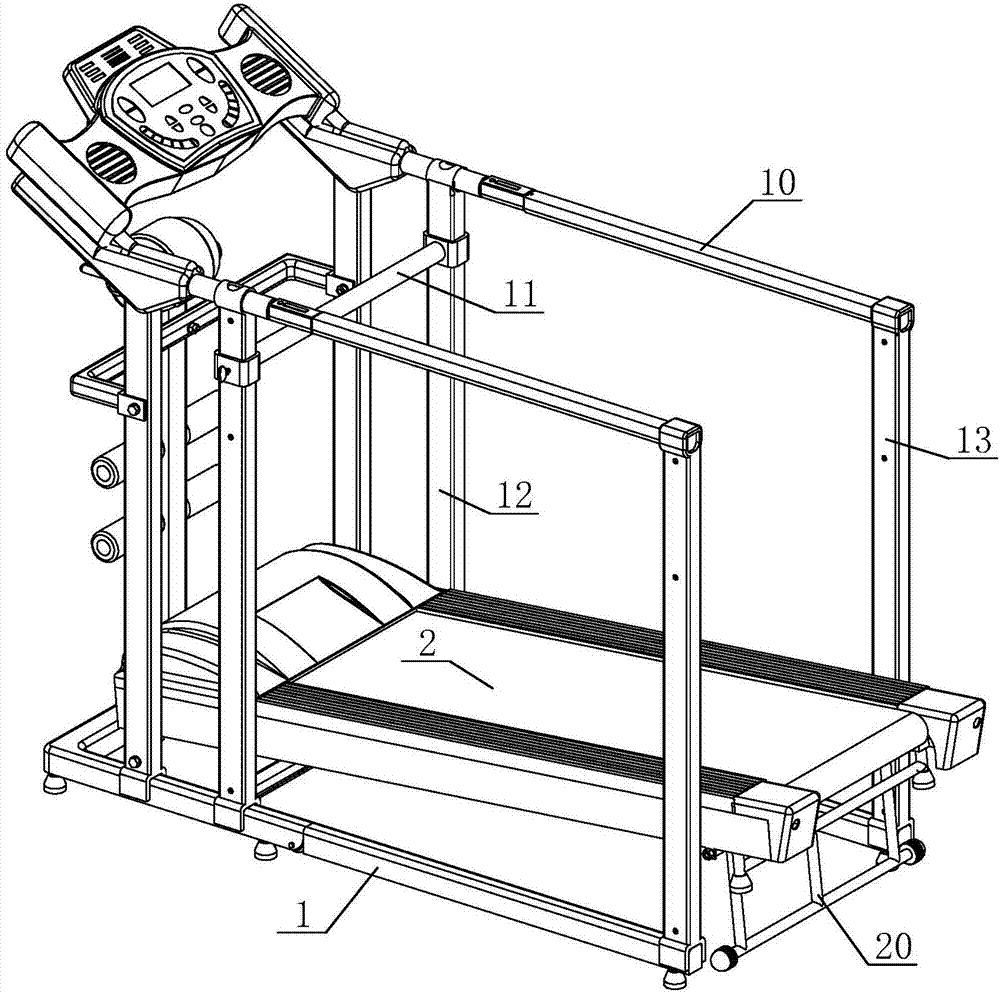 Delivery aiding brisk walking machine with fetal position regulating function