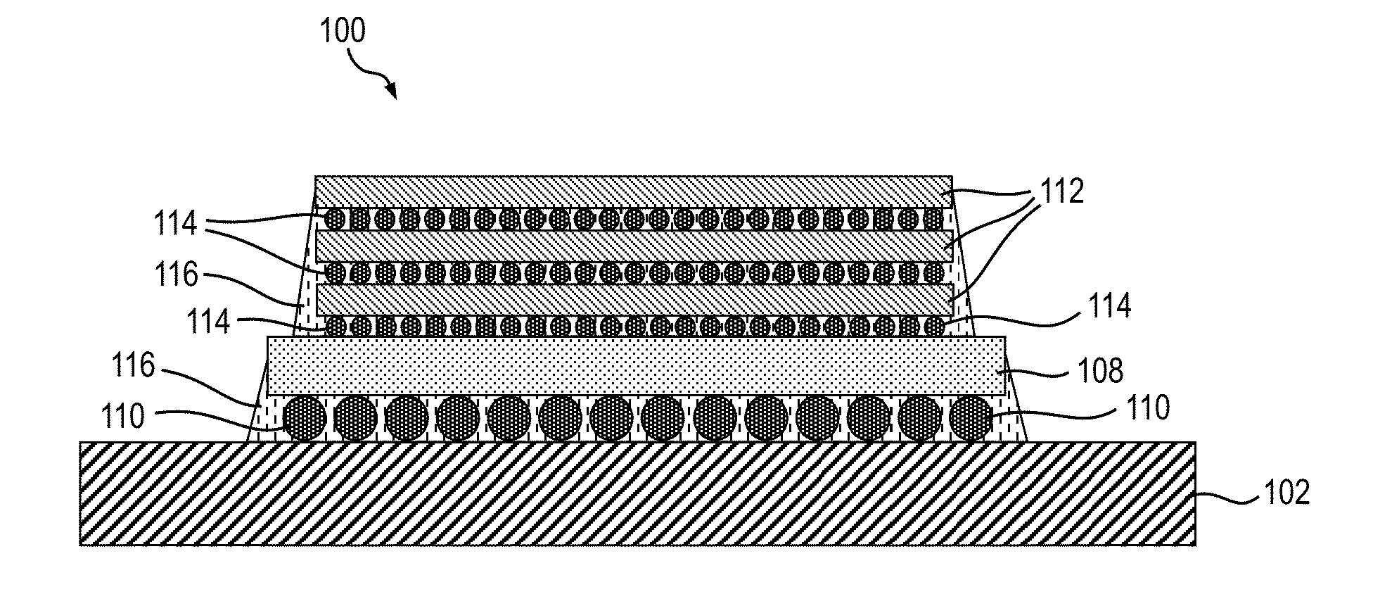 Reduced volume interconnect for three-dimensional chip stack