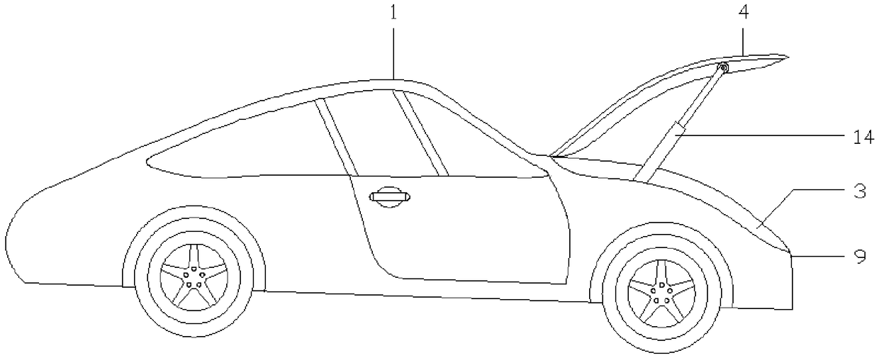 Double-side crossing type automobile battery compartment structure capable of quickly replacing battery