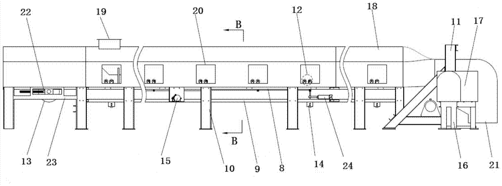 A roller belt conveyor