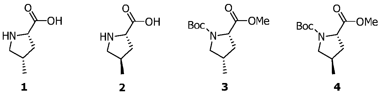 Preparation method of medical intermediate, namely N-Boc-trans-4-methyl-L-proline methyl ester