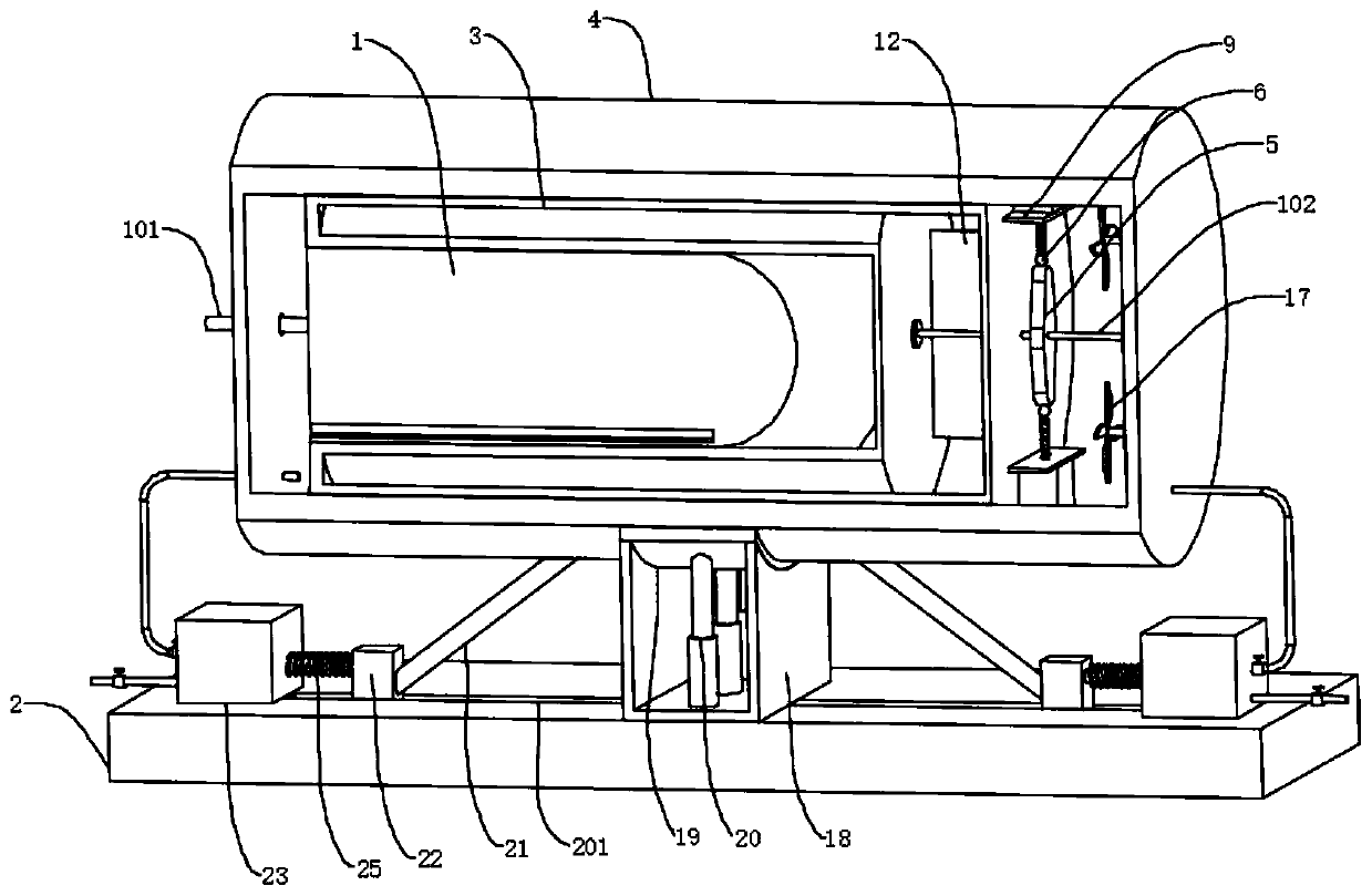 Motor cooling and vibration reducing mechanism