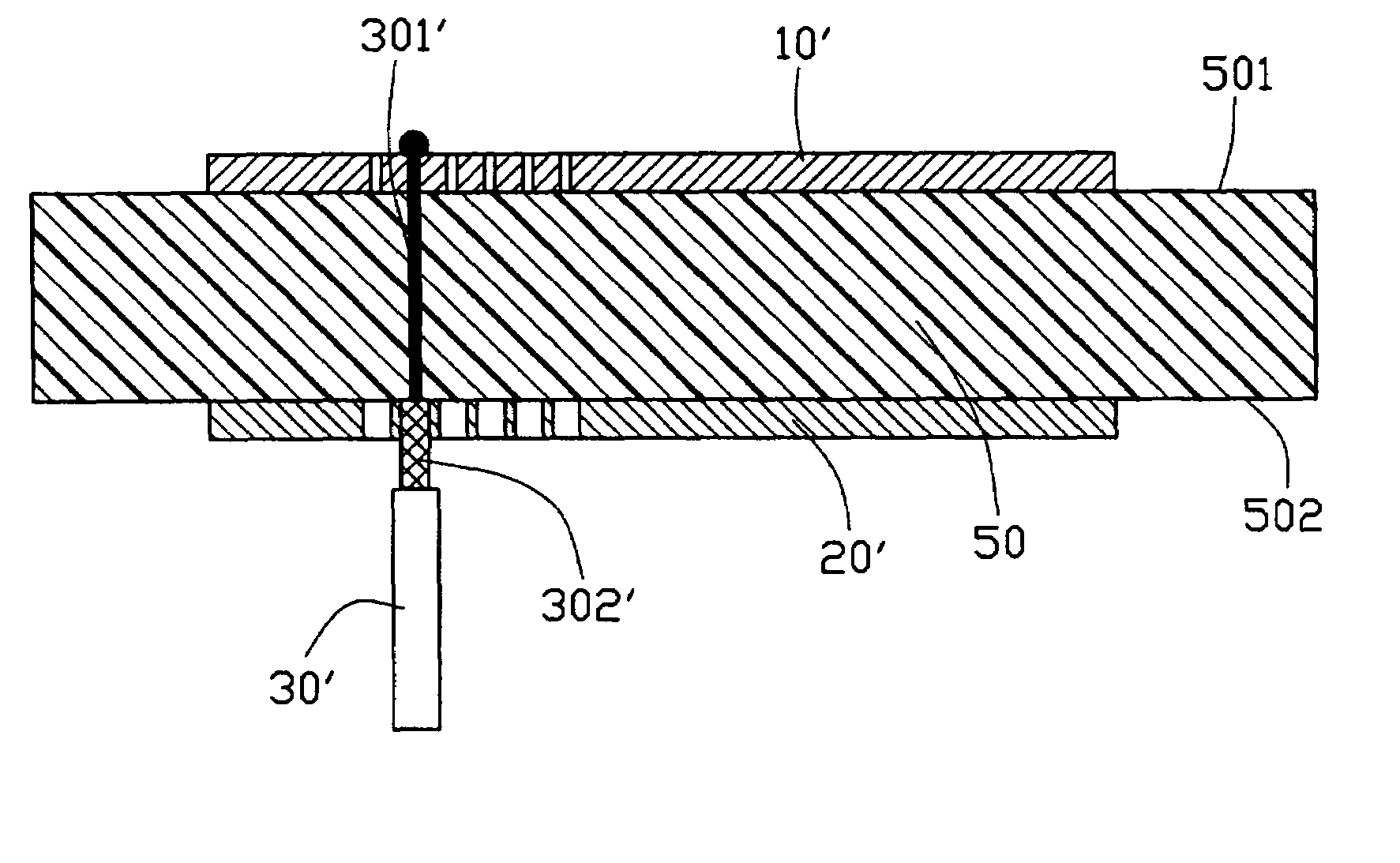 High performance dual-patch antenna with fast impedance matching holes