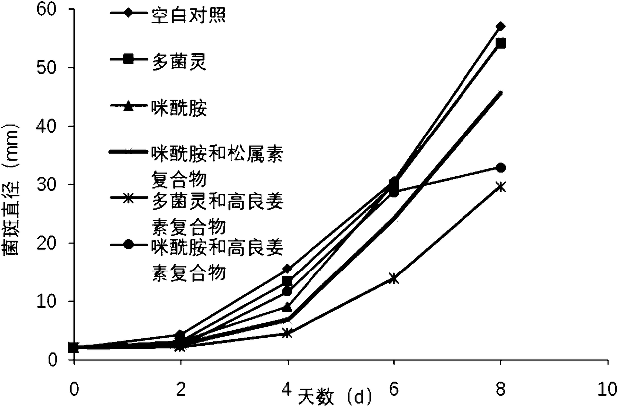 Application of carbendazim and galangin compound bactericide in citrus rot prevention and fresh keeping