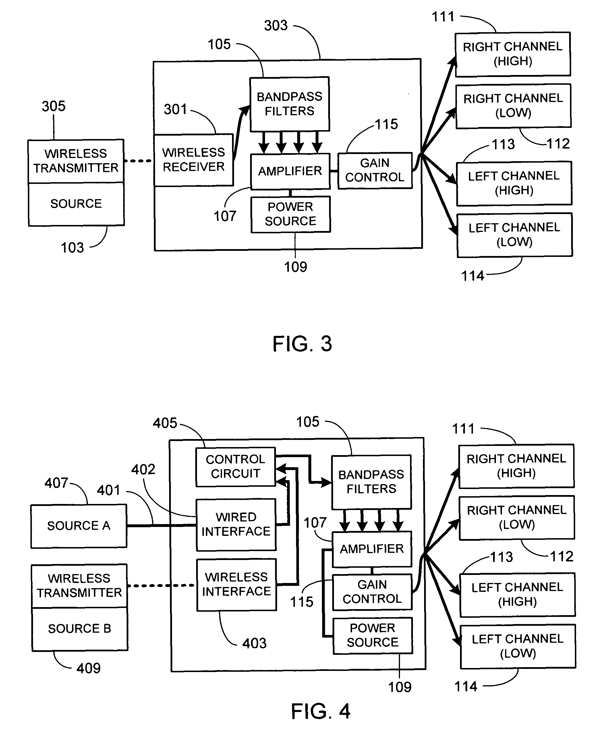 Active crossover and wireless interface for use with multi-driver in-ear monitors