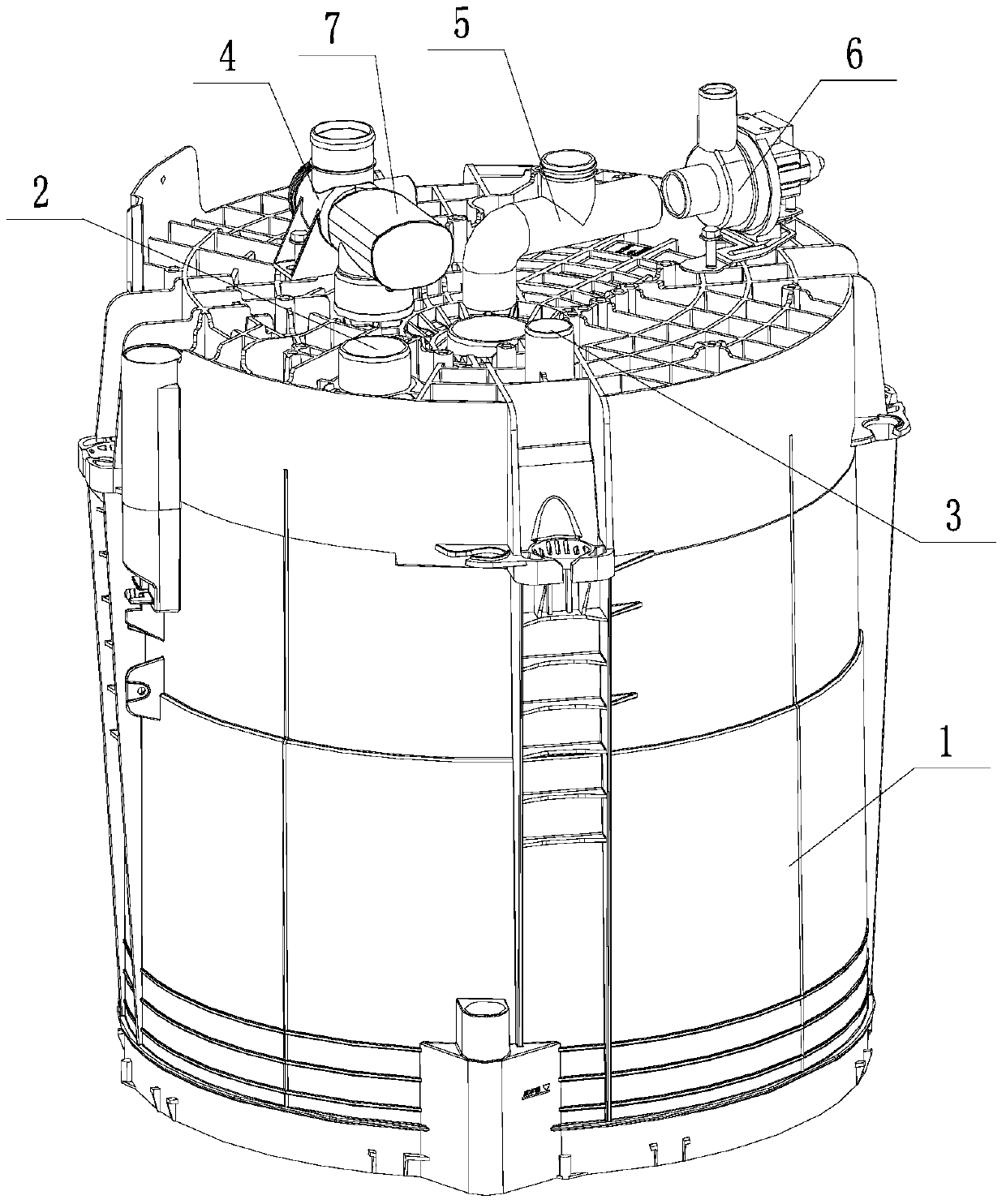 A washing machine with internal circulation system