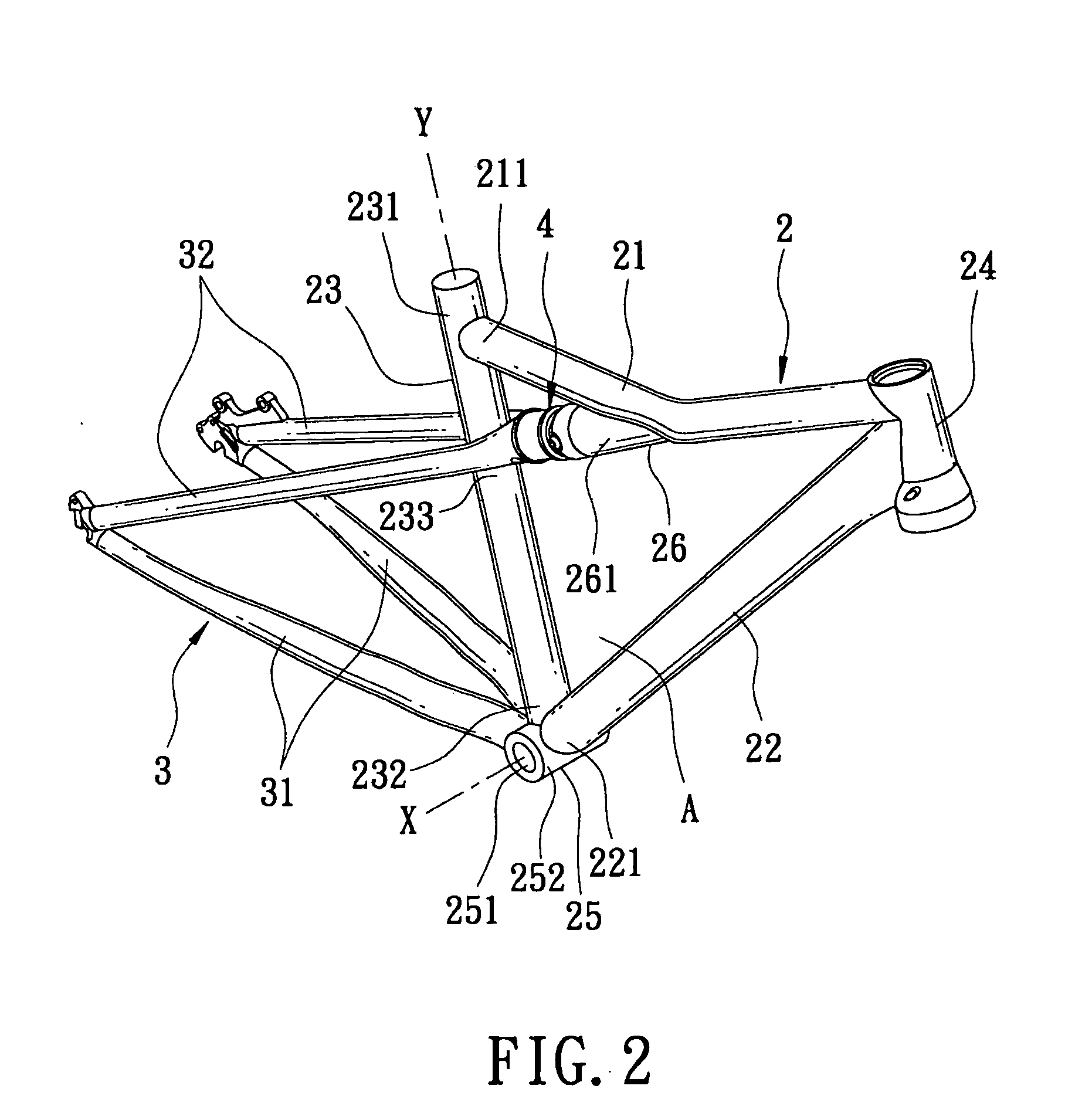 Shock absorbing frame for a bicycle