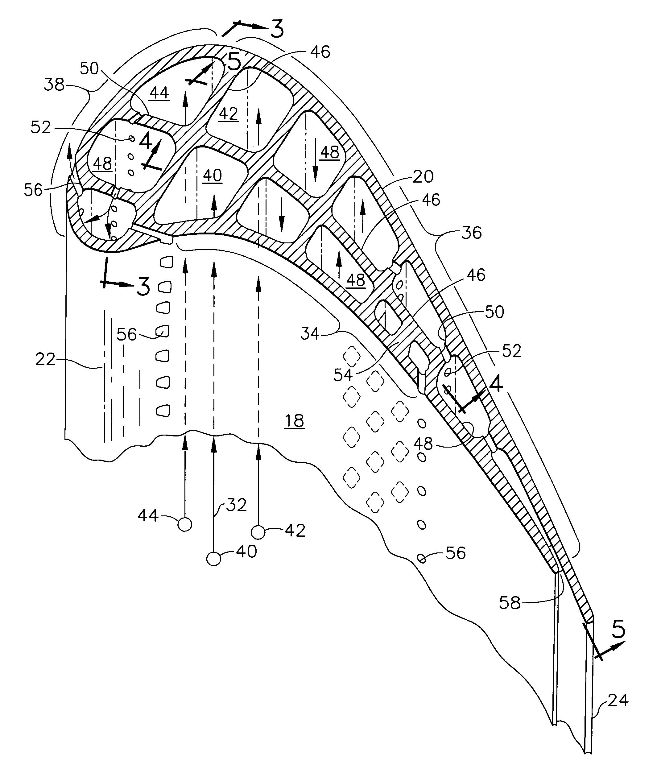 Parallel serpentine cooled blade