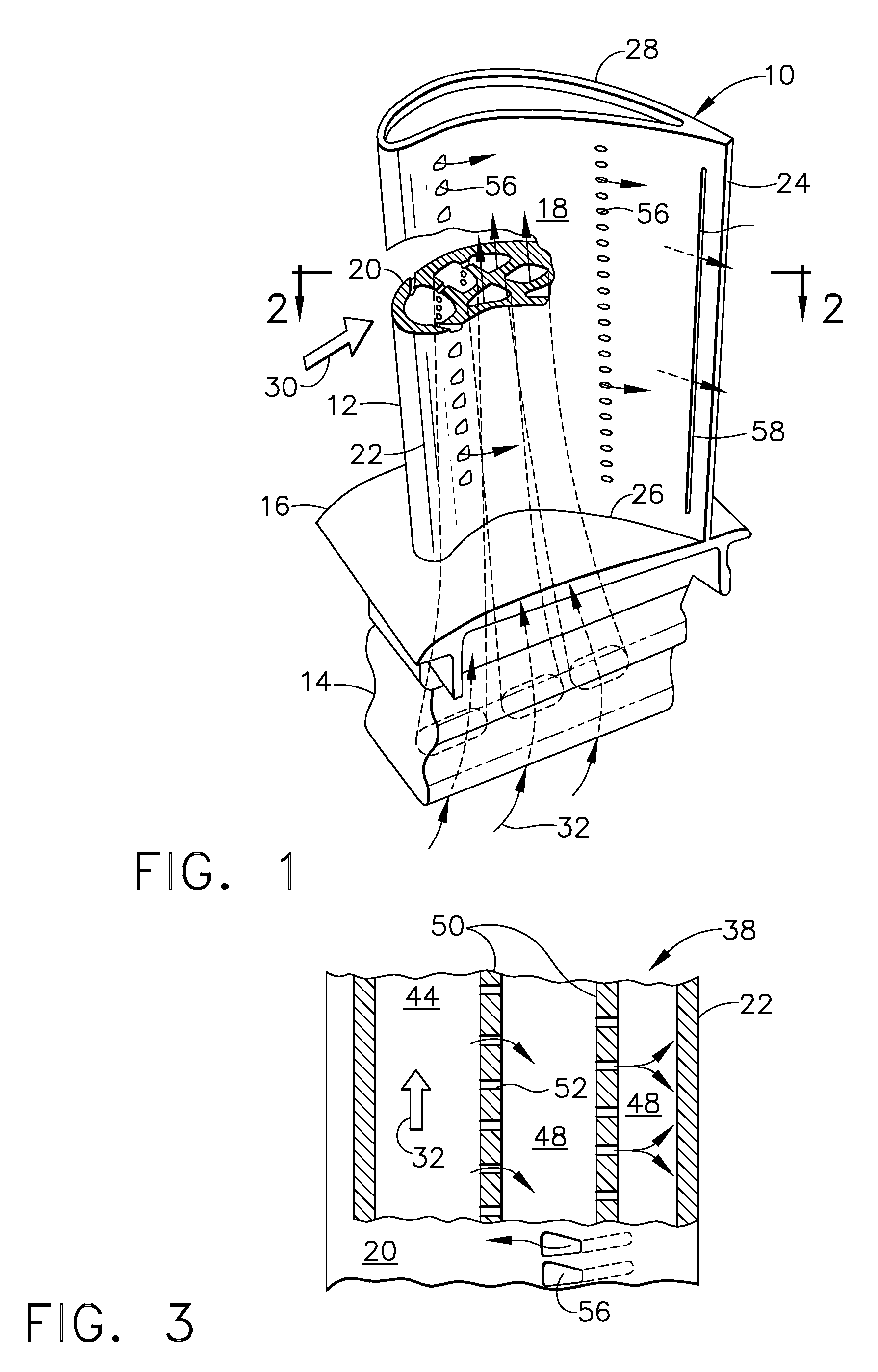 Parallel serpentine cooled blade