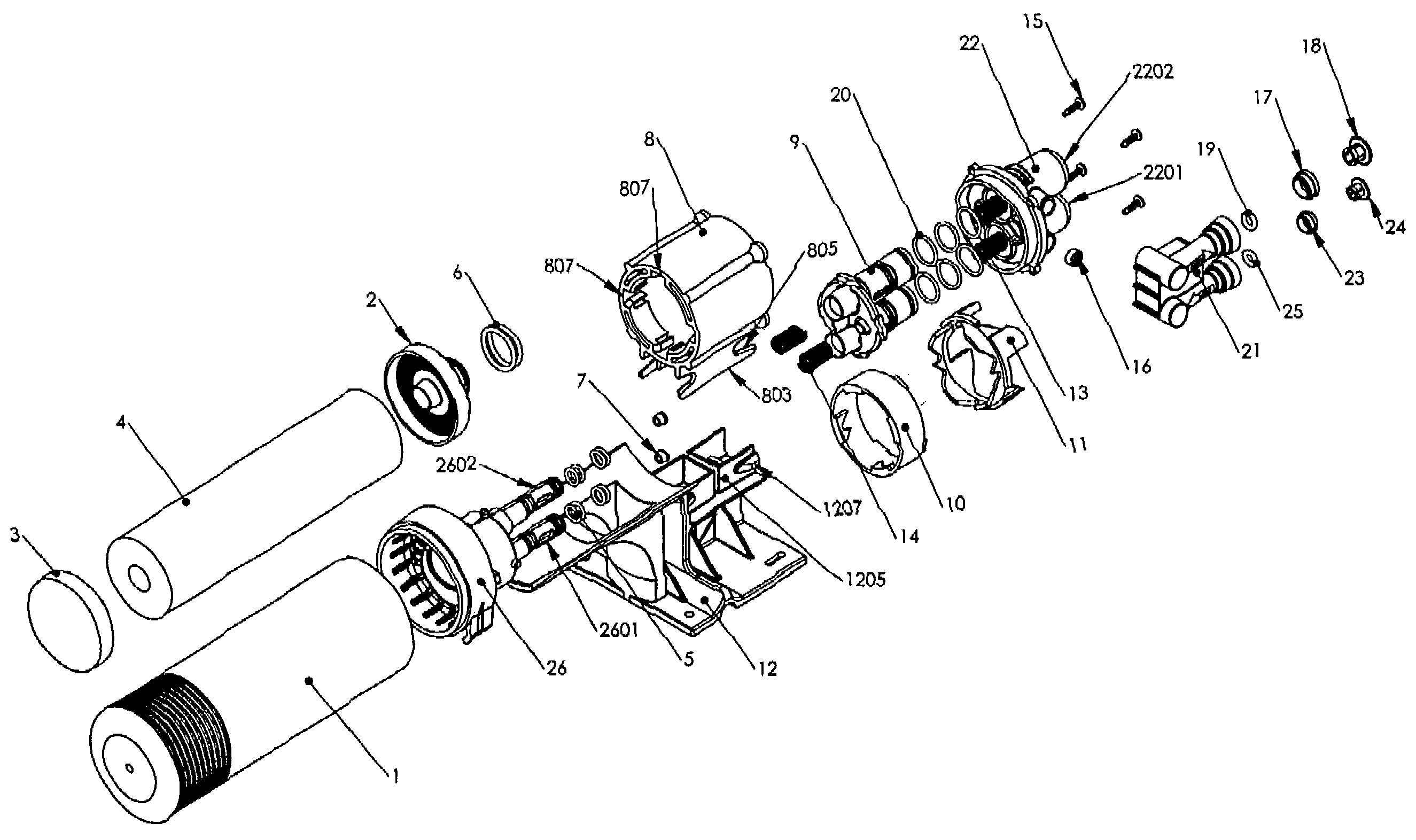 Filter housing apparatus with roatating filter replacement mechanism
