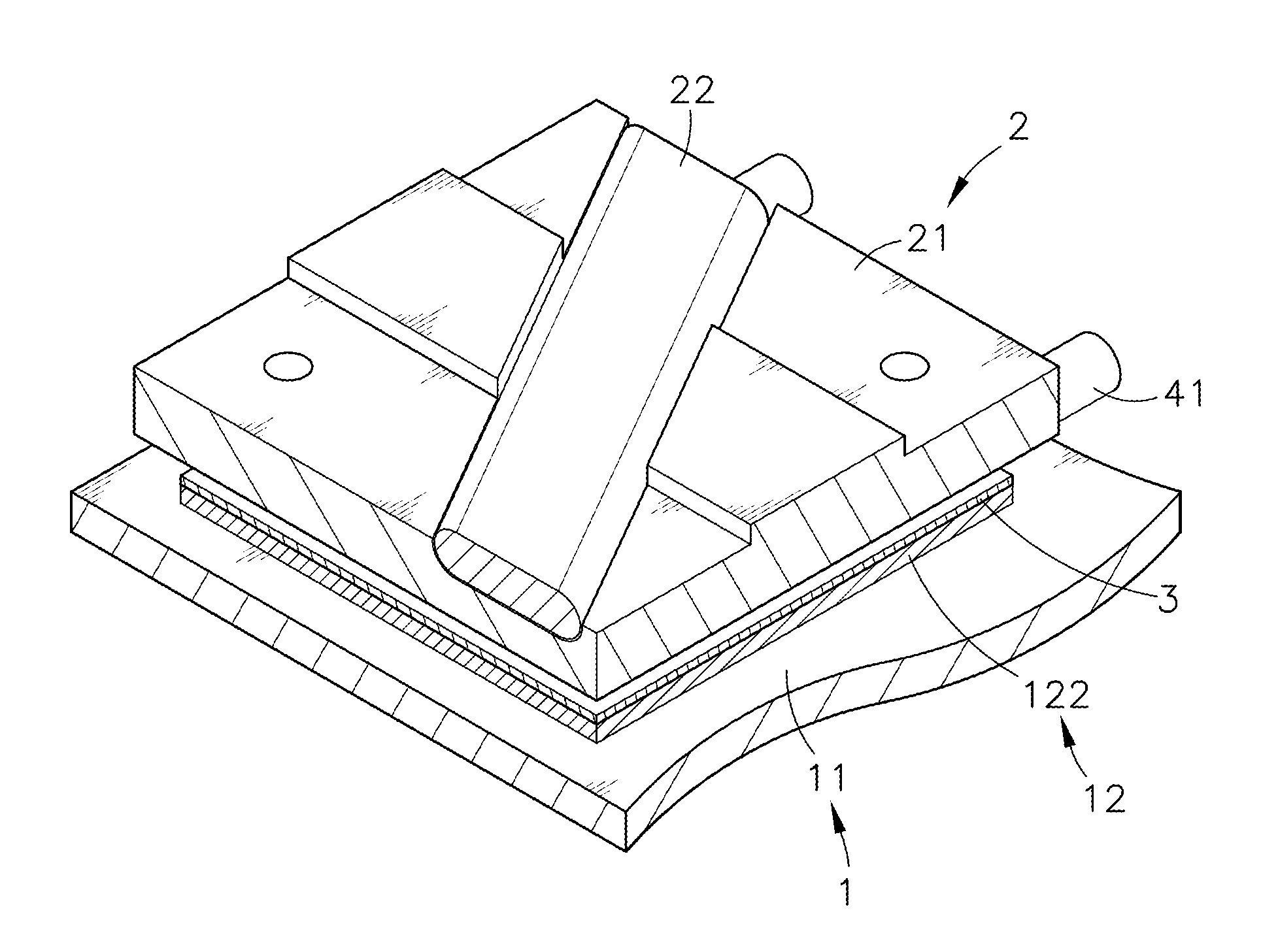 Heating element and circuit module stack structure