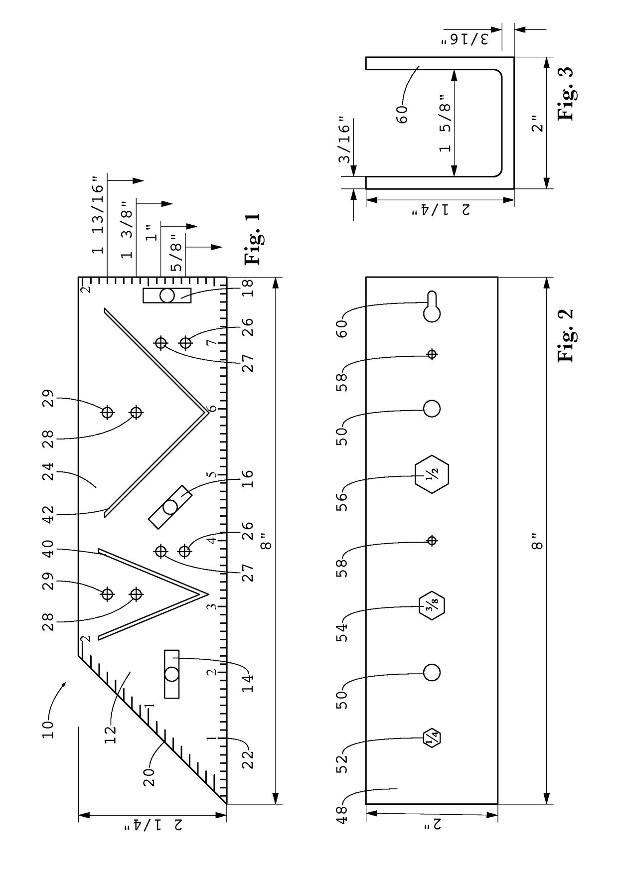 Tool for marking and measuring struts for construction